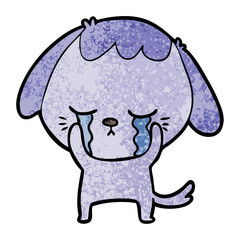 cute puppy crying cartoon