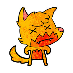 dead fox cartoon character