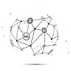 Social Network Vector Design Concept Illustration