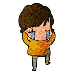 cartoon woman crying