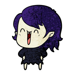 cute cartoon happy vampire girl