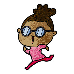 cartoon woman wearing spectacles