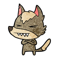 angry wolf cartoon