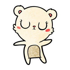peaceful cartoon polar bear