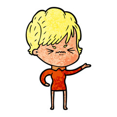 cartoon frustrated woman