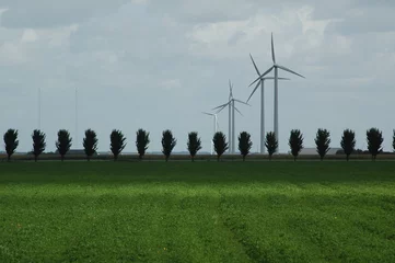 Fotobehang Windenergy in Flevoland Netherlands © Ruud