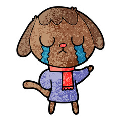 cute cartoon dog crying