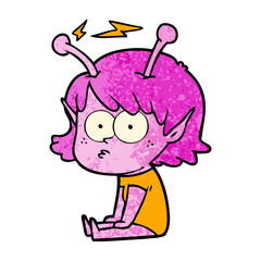 cartoon alien girl