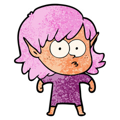 cartoon elf girl staring