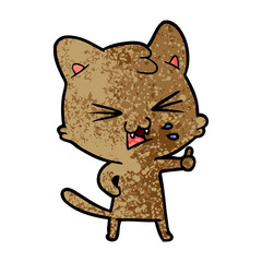 cartoon cat hissing