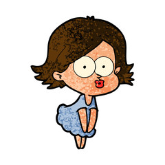 cartoon girl pouting