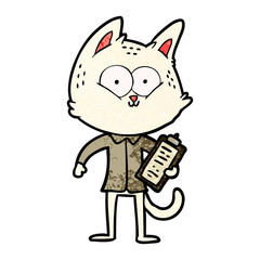cartoon cat with clipboard