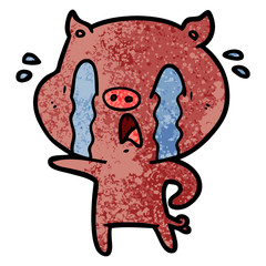 crying pig cartoon