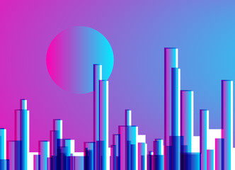 Abstract city gradient digital art background
