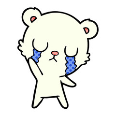 sad little polar bear cartoon