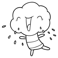 cute cartoon cloud head creature