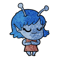 smiling alien girl cartoon