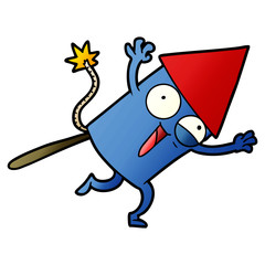 cartoon firework rocket