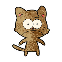 cartoon nervous cat
