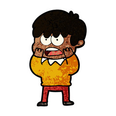 worried cartoon boy