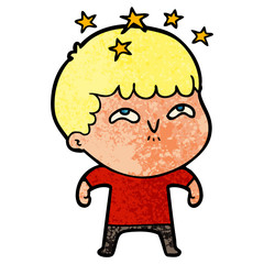 cartoon amazed boy