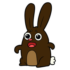 cartoon startled rabbit