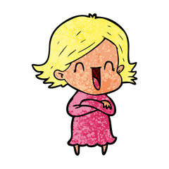 cartoon happy woman