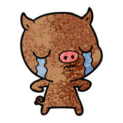 cartoon pig crying