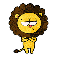 cartoon tired lion