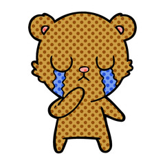 crying bear cartoon character