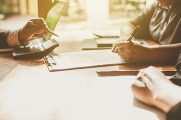 Obraz premium Business contract. agreement was signed co-investment business