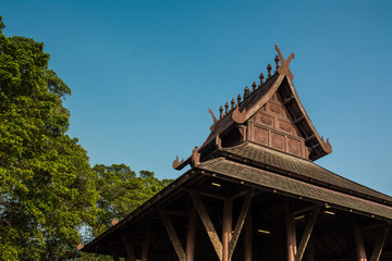 wood pavilion Thailand in the park