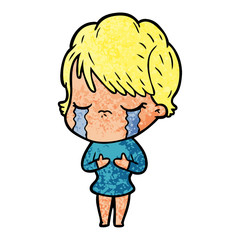 cartoon woman crying