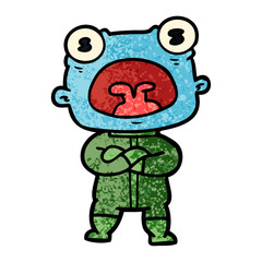 cartoon weird alien communicating
