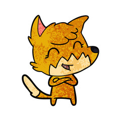 happy cartoon fox