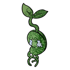 cartoon sprouting seedling