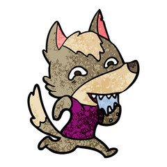 cartoon hungry wolf