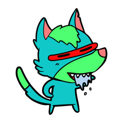 cartoon hungry wolf