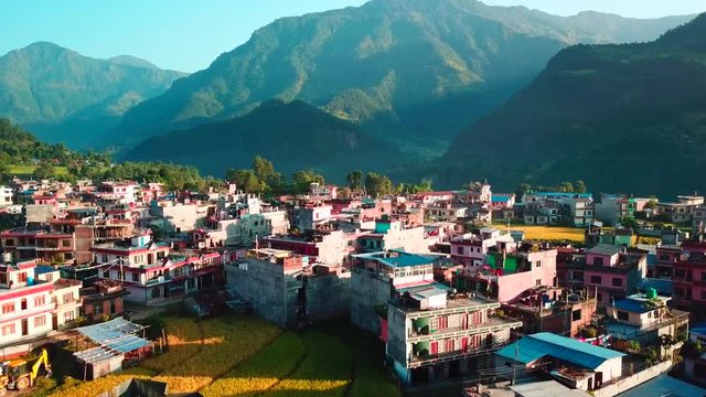 Himalayan mountain in Besisahar, Nepal - October 19, 2017