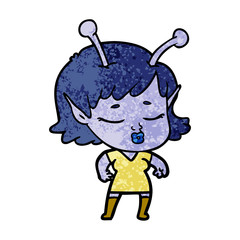 cute alien girl cartoon