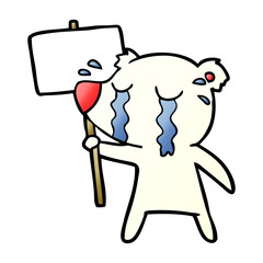 sad little polar bear cartoon