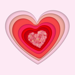Paper art, origami, flowers and valentine's day concept, vector art and illustration. 