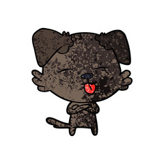 cartoon dog sticking out tongue