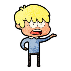 worried cartoon boy