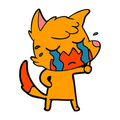 sad little fox cartoon character