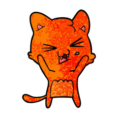 cartoon cat hissing