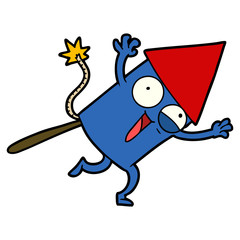 cartoon firework rocket