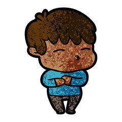 cartoon curious boy