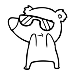 cute cartoon bear wearing sunglasses