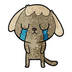 cute cartoon dog crying